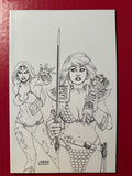 Die!Namite: Our Bloody Valentine One Shot Cover E Joseph Michael Linsner Black and White Virgin Sketch Variant by Ugly Monkey Comics