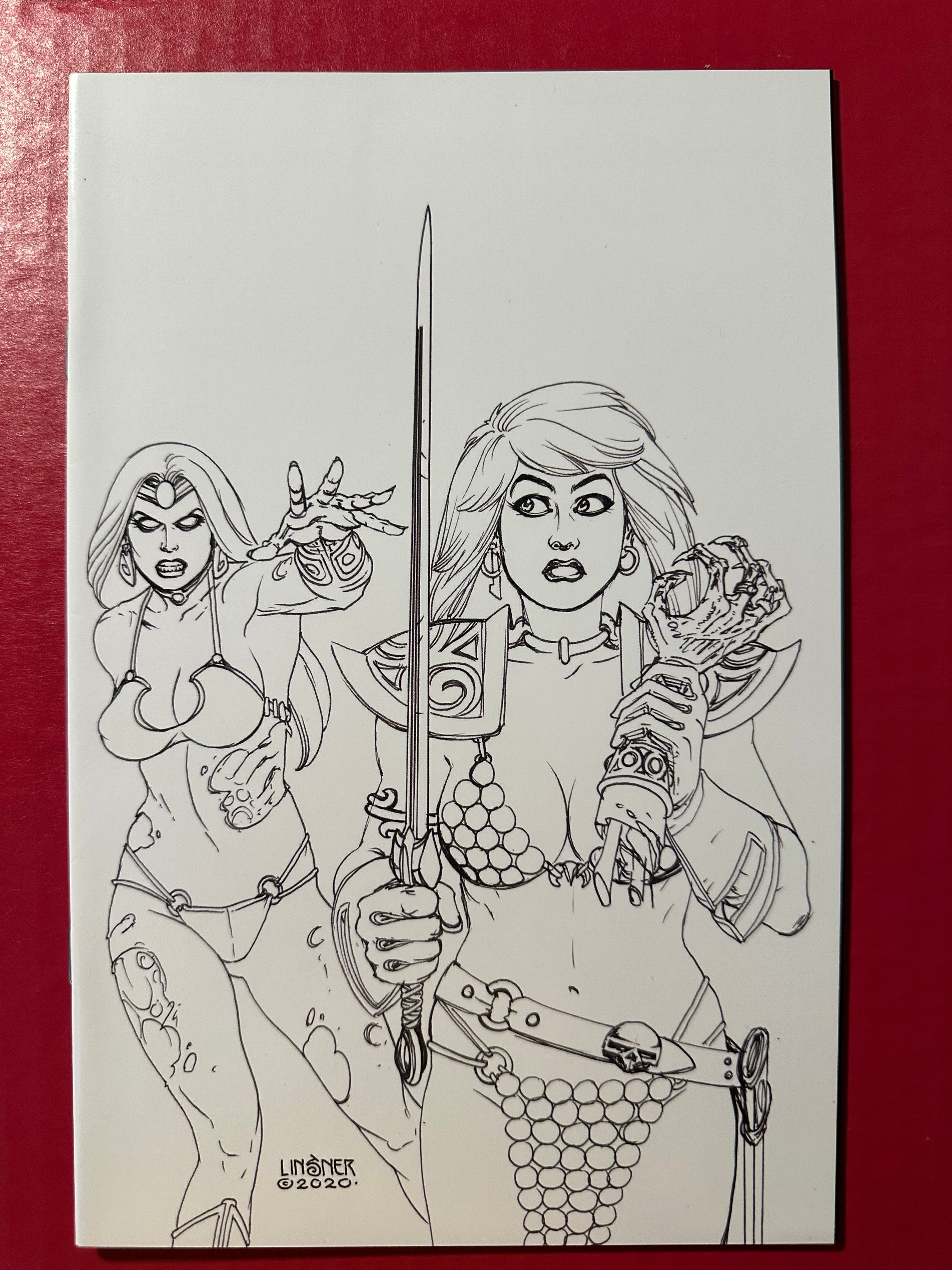 Die!Namite: Our Bloody Valentine One Shot Cover E Joseph Michael Linsner Black and White Virgin Sketch Variant