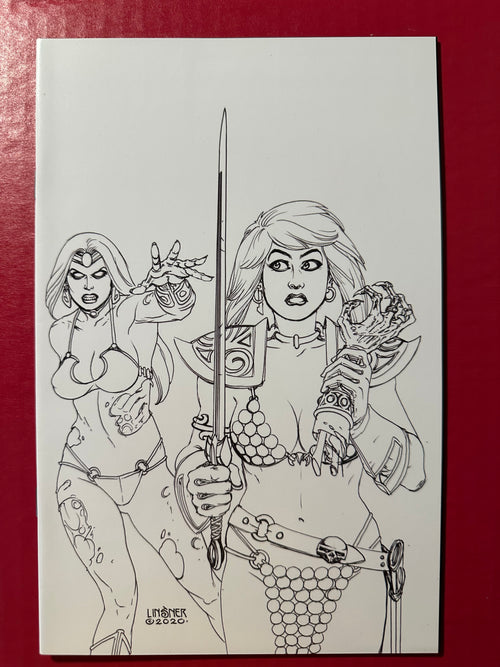 Die!Namite: Our Bloody Valentine One Shot Cover E Joseph Michael Linsner Black and White Virgin Sketch Variant by Ugly Monkey Comics