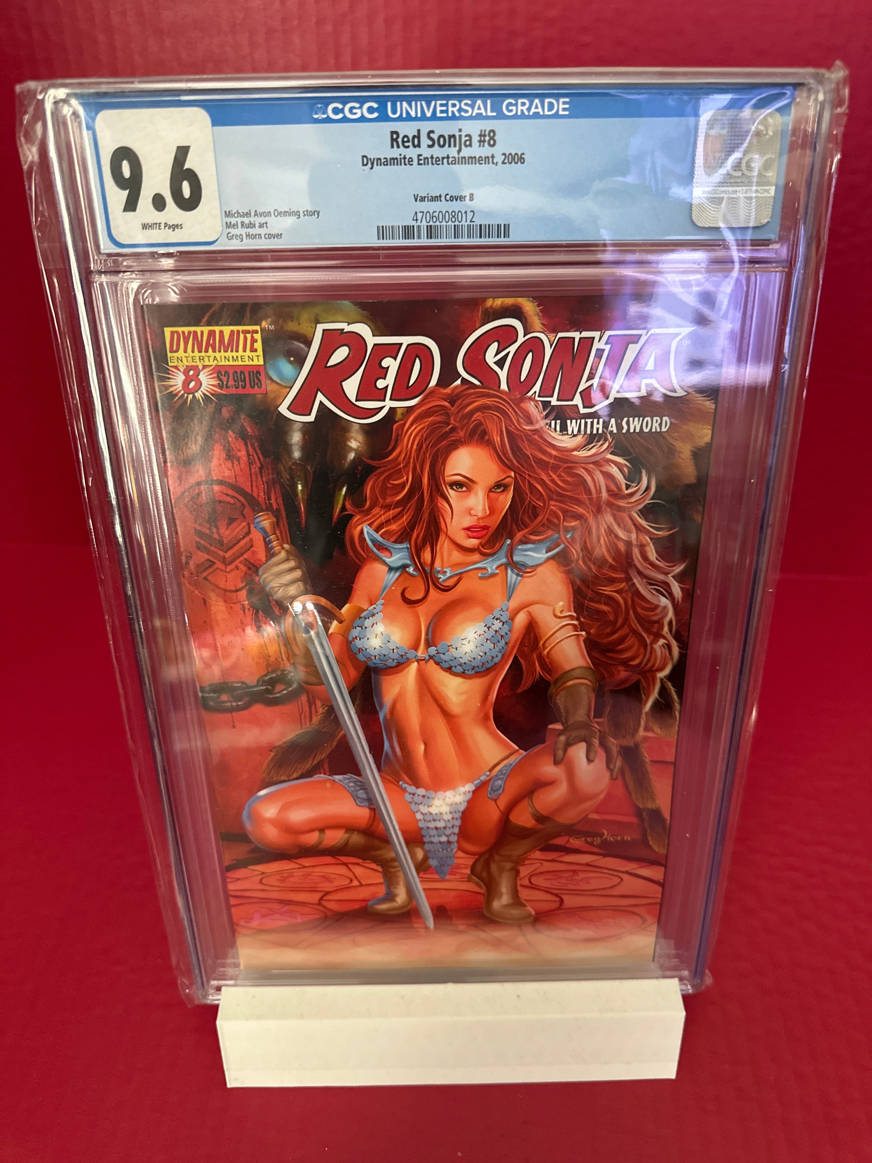 Red Sonja, Vol. 1 #8 (Dynamite Entertainment 2006) Greg Horn Cover CGC 9.8 by Ugly Monkey Comics