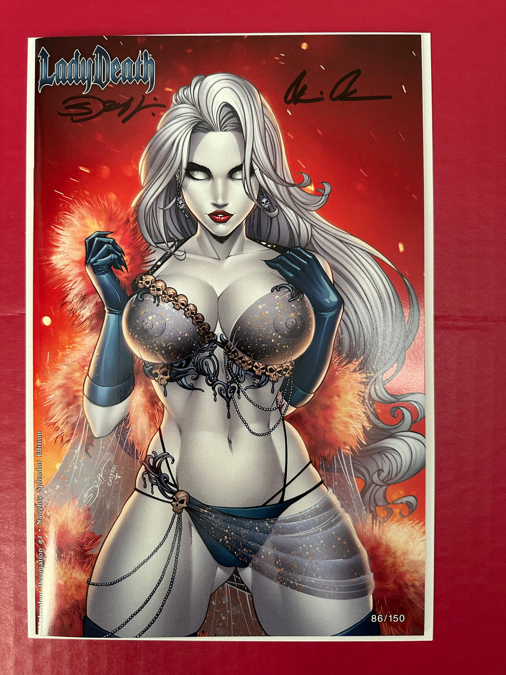 Lady Death: Malevolent Decimation, Vol. 2 #1 (2023) Naughty Splendor Limited Edition Double Signed by Ugly Monkey Comics