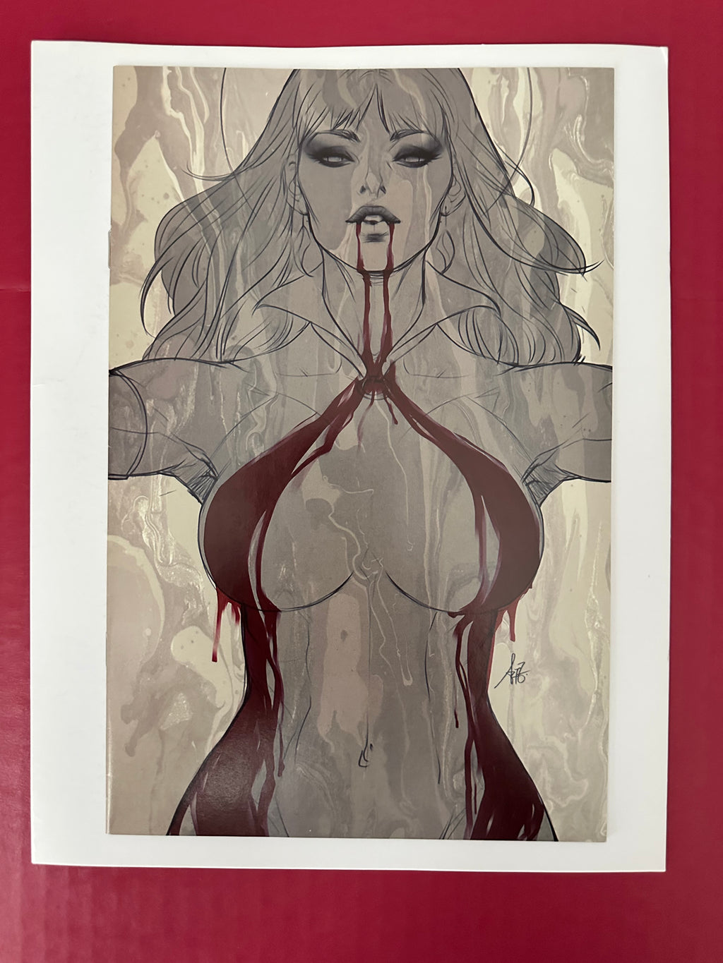 Vampirella, Vol. 6 #1 (2019) Incentive Stanley Artgerm Lau Sneak Peek Virgin Variant Cover by Ugly Monkey Comics