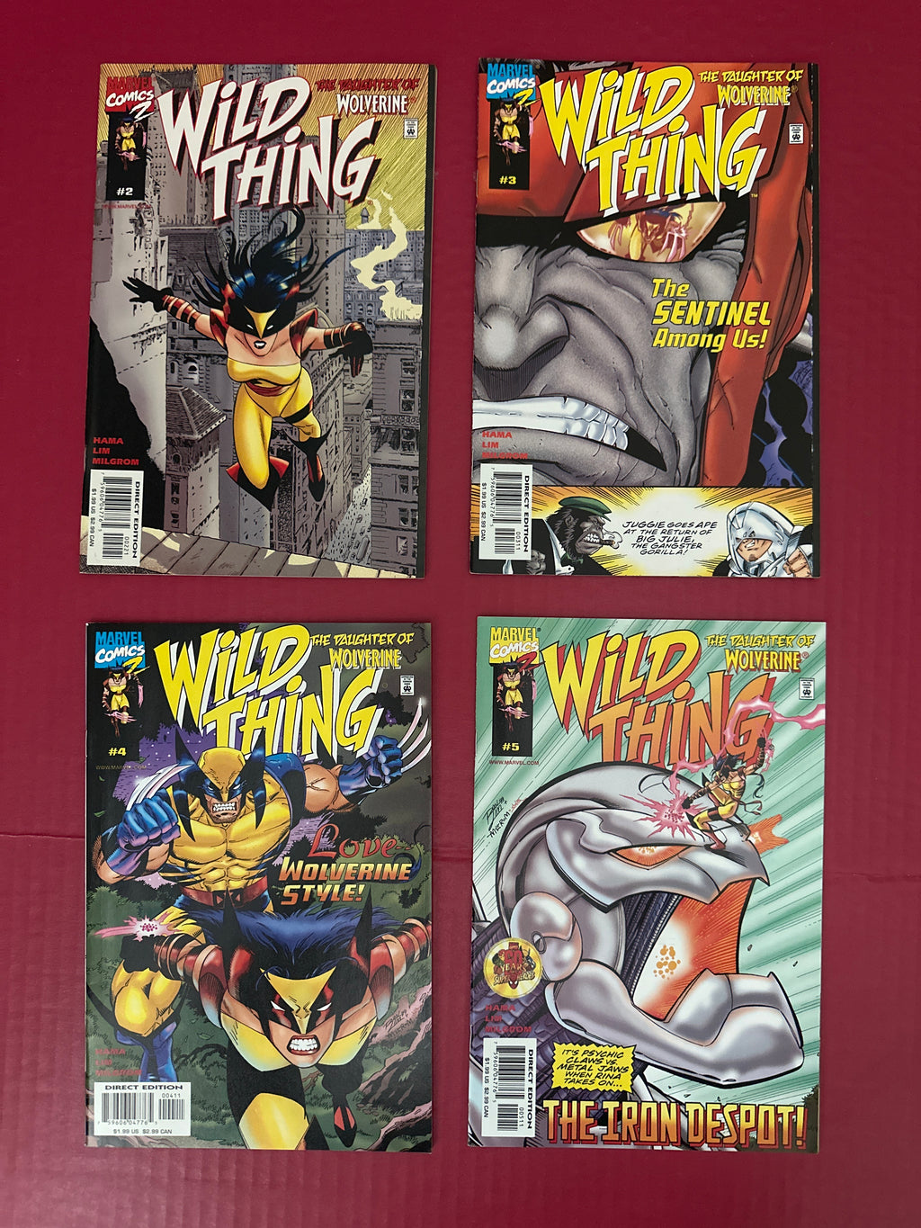 Lot of 4 Wild Thing Comics Vol. 2 #2, 3, 4, 5 (Marvel Comics 1999) by Ugly Monkey Comics