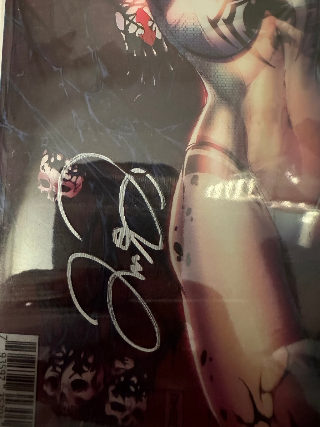 White Widow #3 (2019) Mike DeBalfo Bones Lenticular Cover. Double Signed with COA by Ugly Monkey Comics