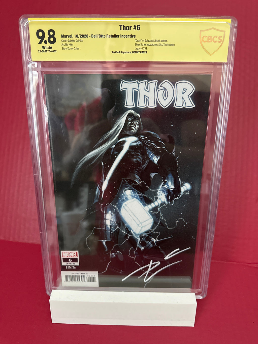 Thor #6 (Marvel 2020) Dell'Otto Retail Incentive CBCS 9.8 Signed by Donny Cates by Ugly Monkey Comics