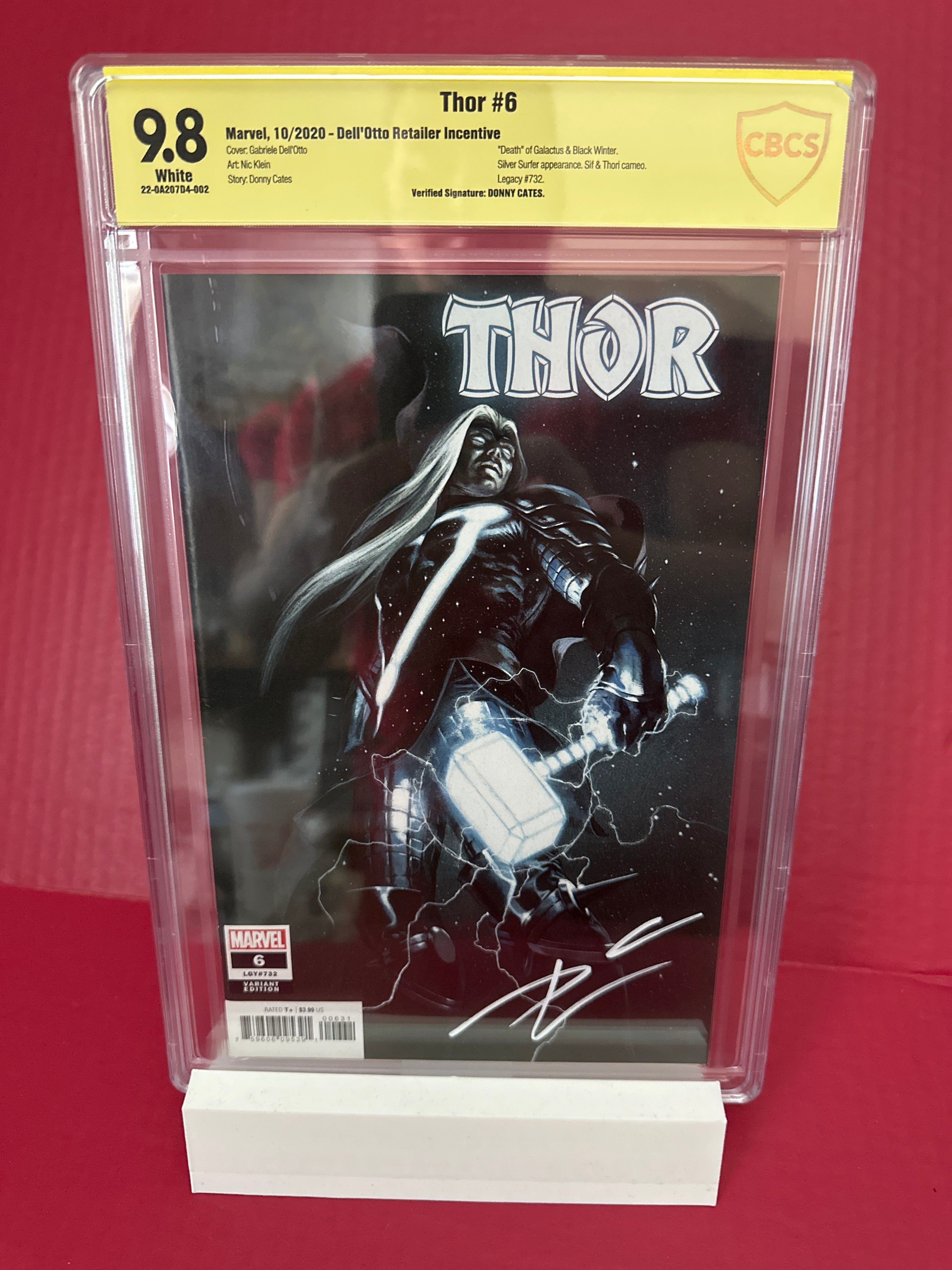 Thor #6 (Marvel 2020) Dell'Otto Retail Incentive CBCS 9.8 Signed by Donny Cates by Ugly Monkey Comics