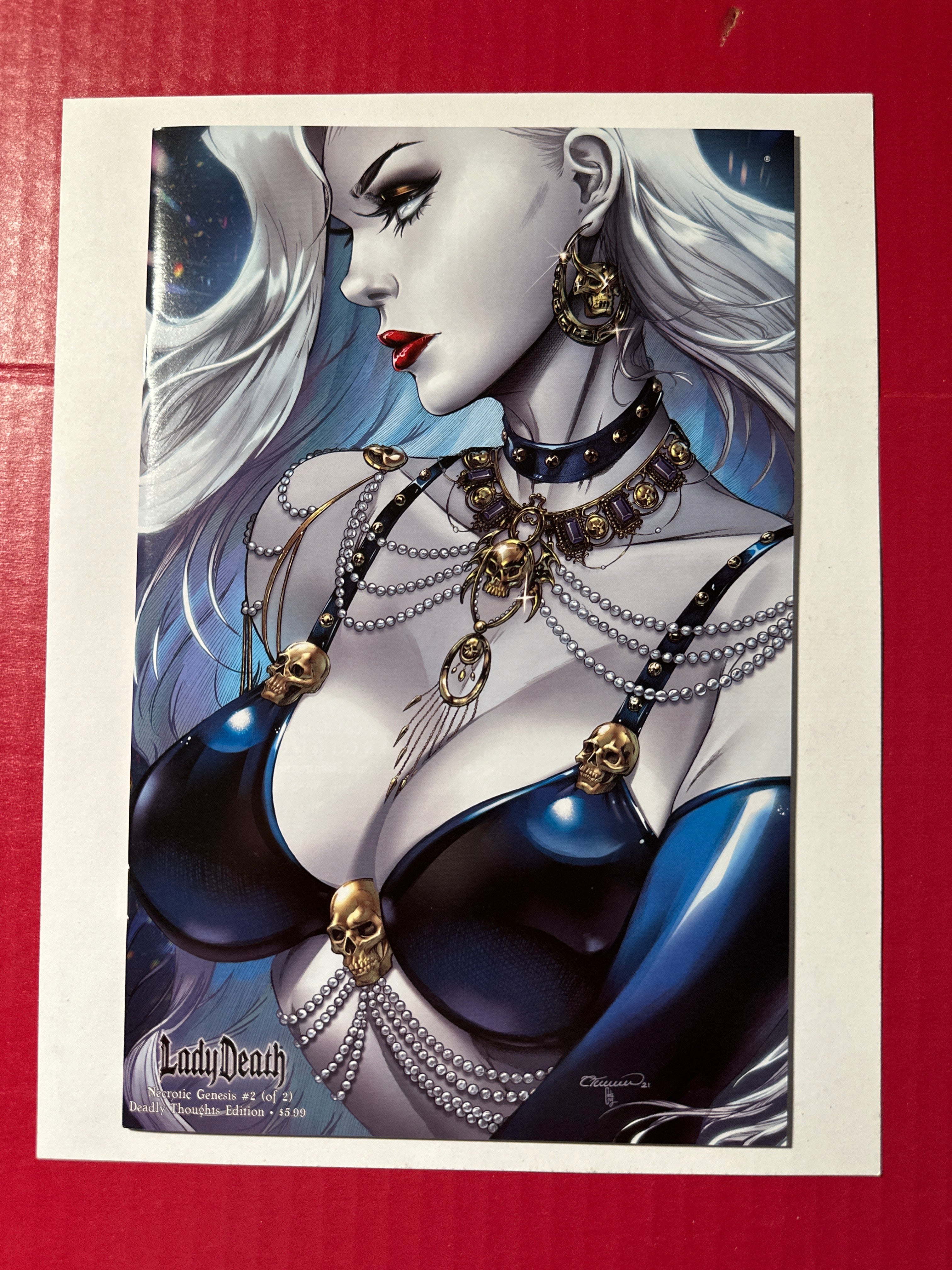 Lady Death: Necrotic Genesis #2B (Coffin Comics 2023) Collette Turner Deadly Thoughts Variant by Ugly Monkey Comics