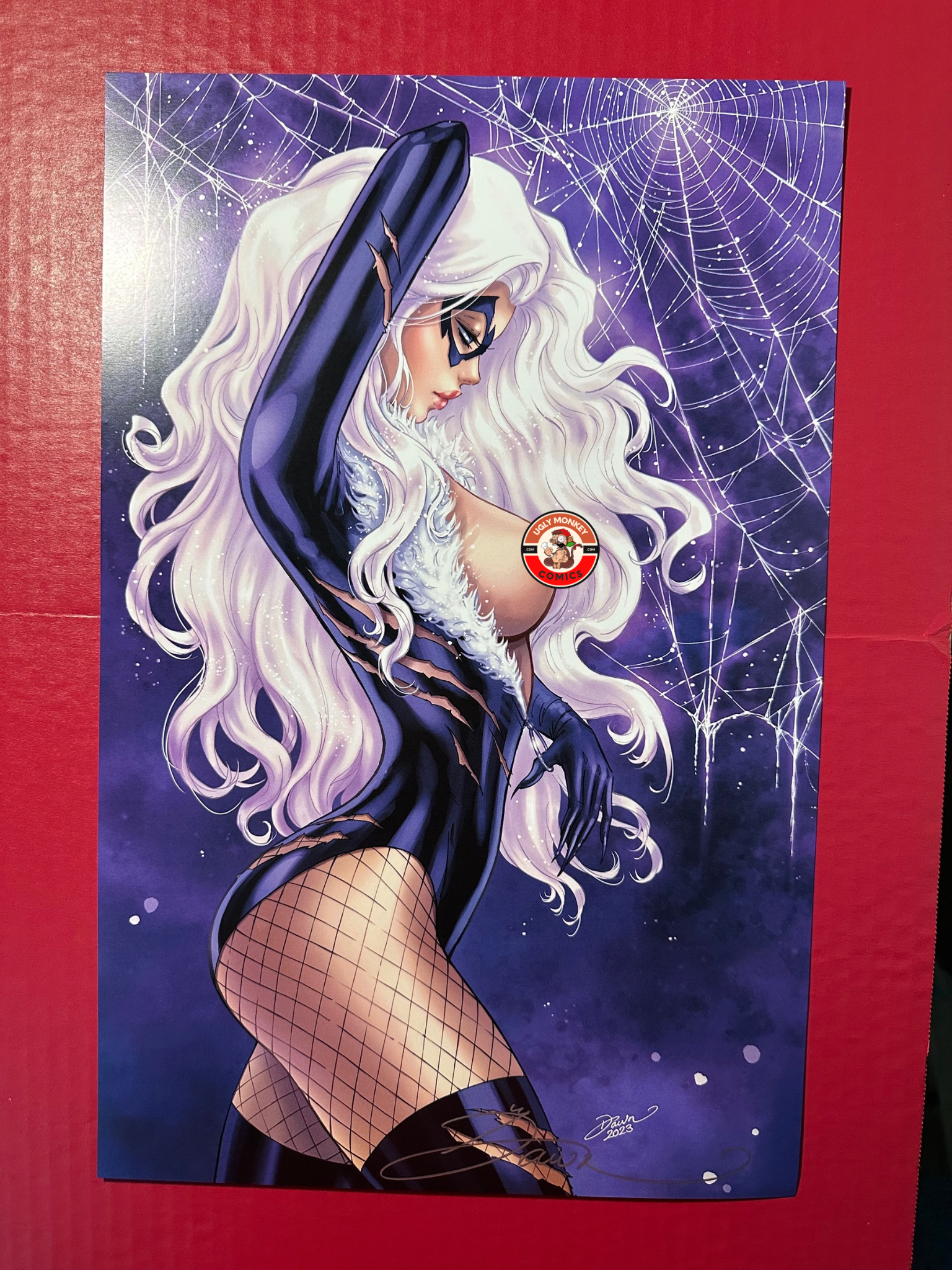 Dawn McTeigue 11x17 Beautiful Black Cat Poster Naughty Variant Signed in Silver Marker
