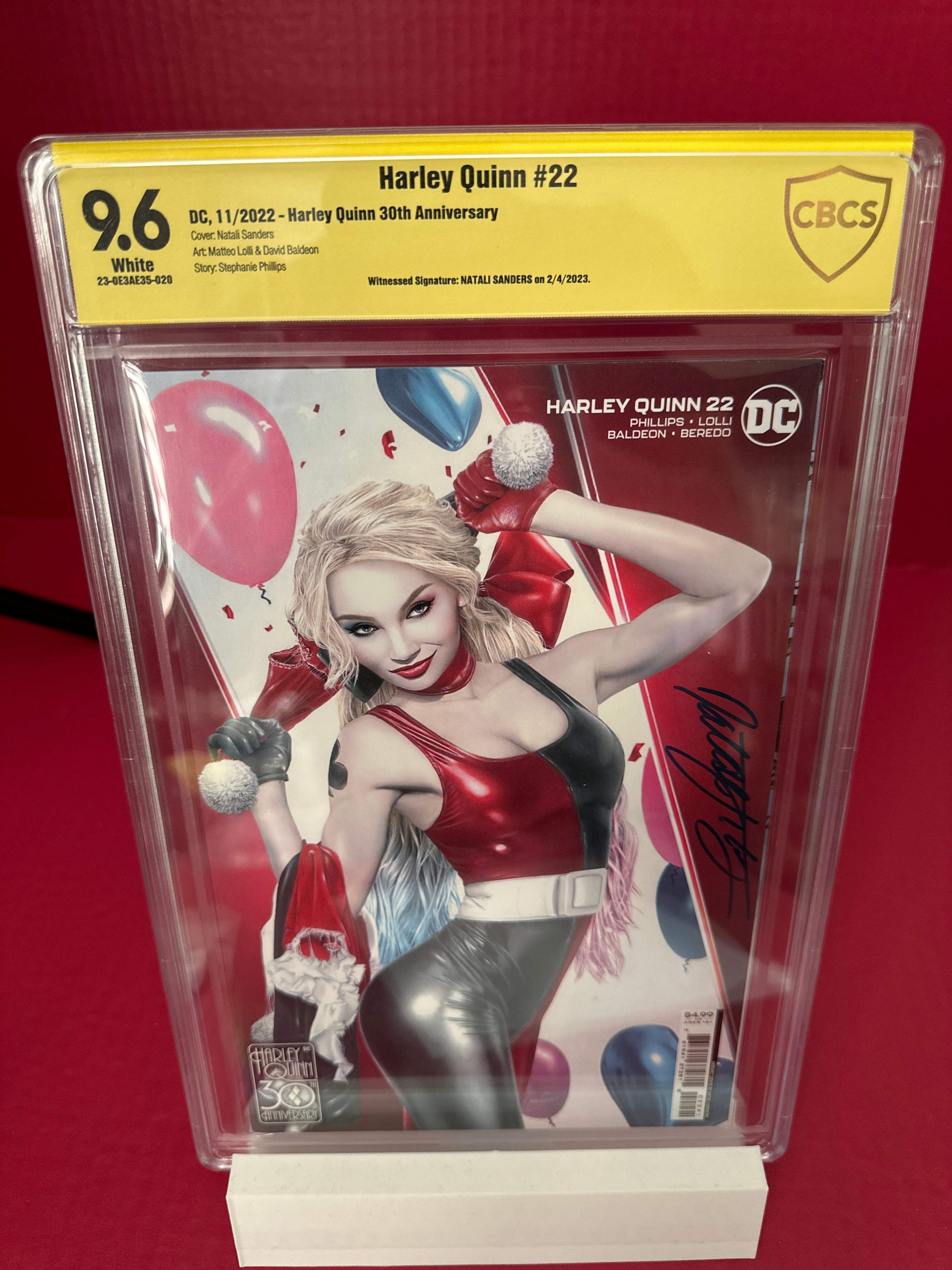 Harley Quinn #22 CBCS 9.6 Witness Signature Natali Sanders by Ugly Monkey Comics