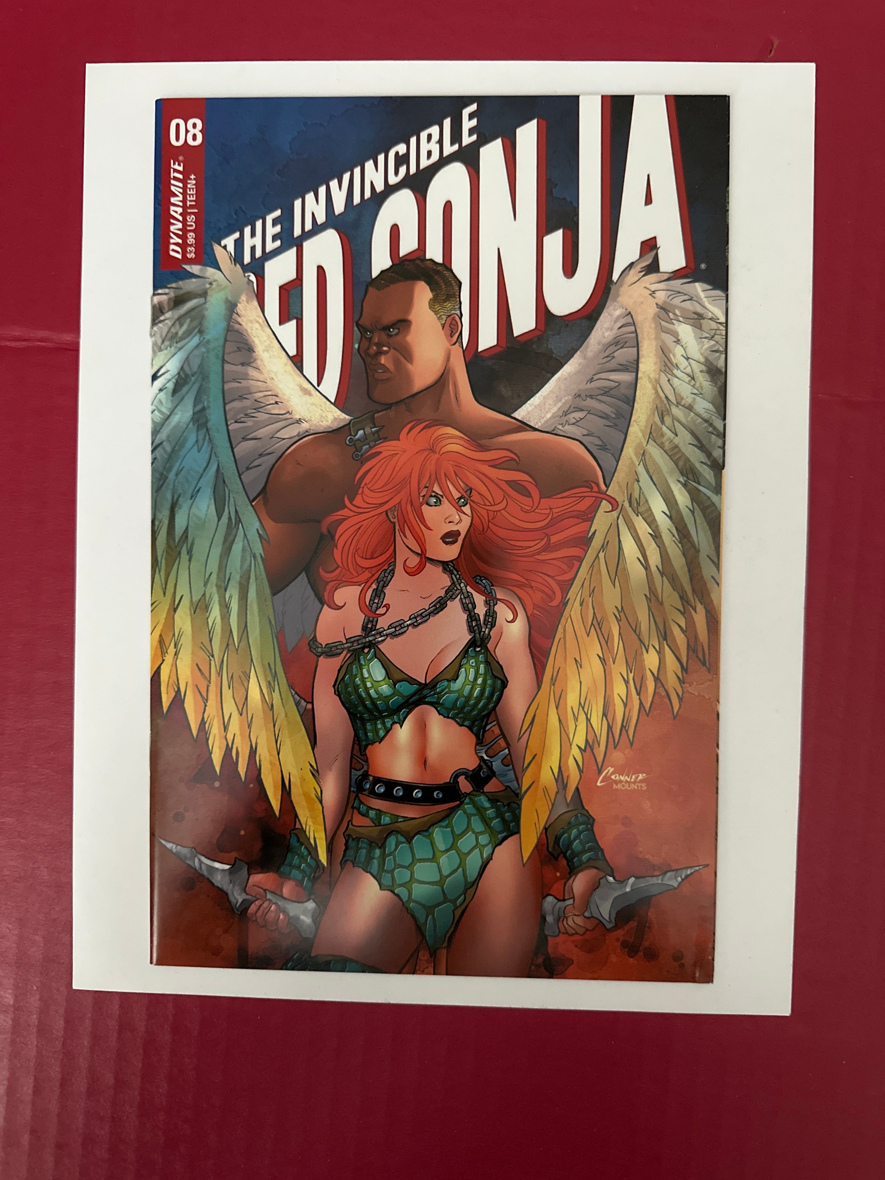 The Invincible Red Sonja #8A (Dynamite Entertainment 2022) Regular Amanda Conner Cover by Ugly Monkey Comics
