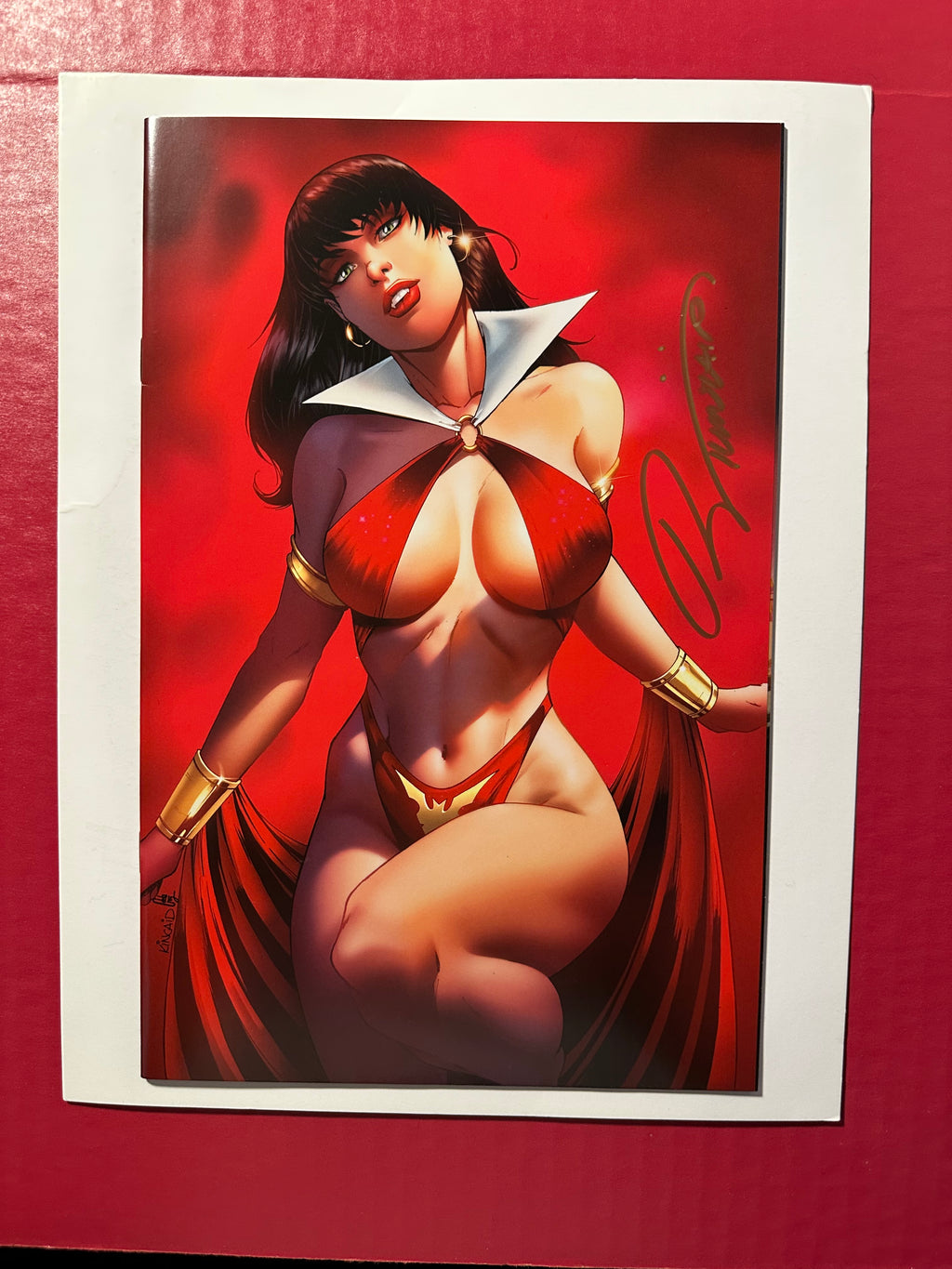 Vampirella vs. The Superpowers #1 (2023) Signed by Ryan Kincaid Virgin Variant by Ugly Monkey Comics