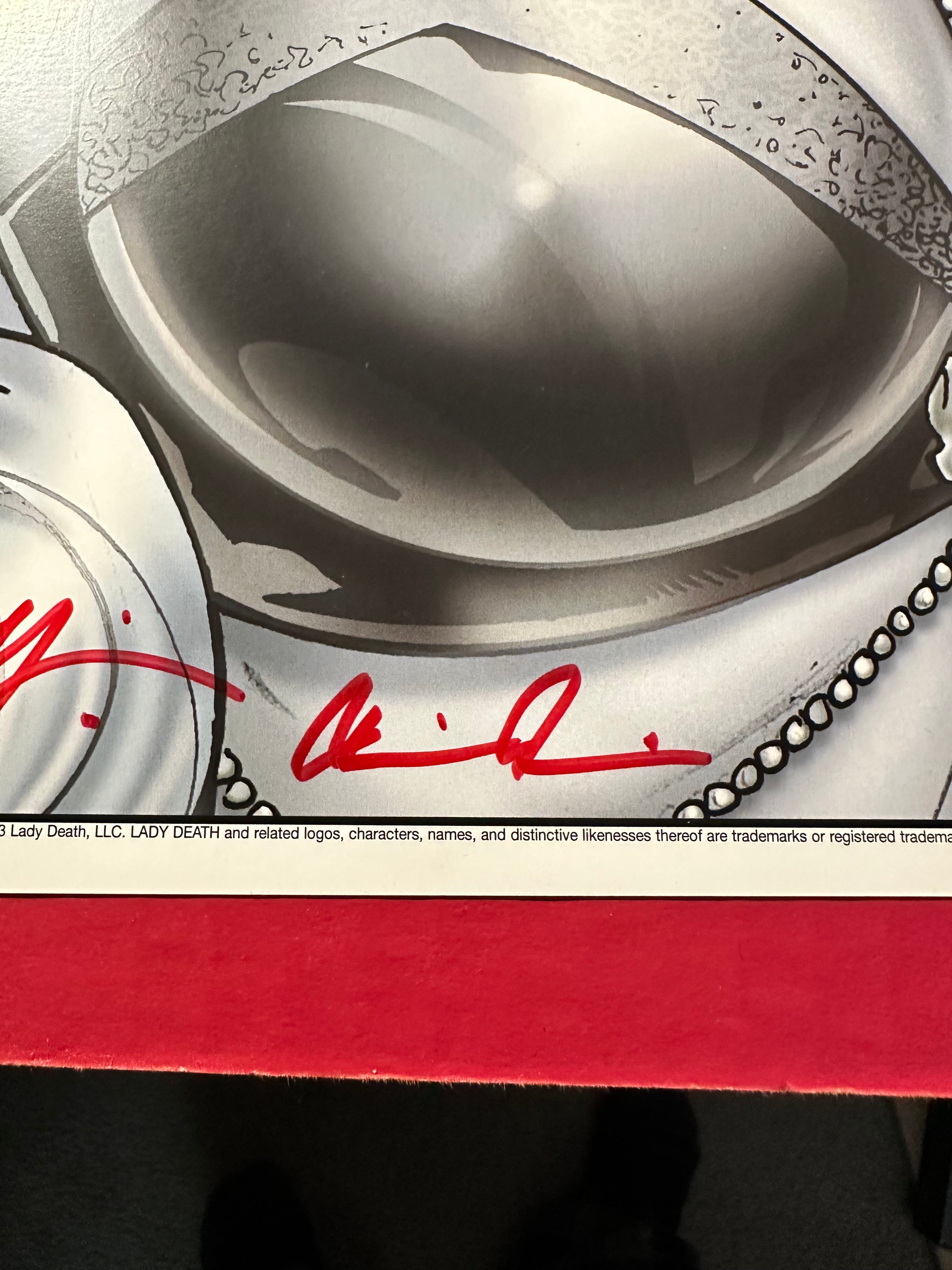 Lady Death: Echoes Sorah Suhng Silver Chase Variant 11x17 Poster Signed by Sorah Suhng and Brian Pulido