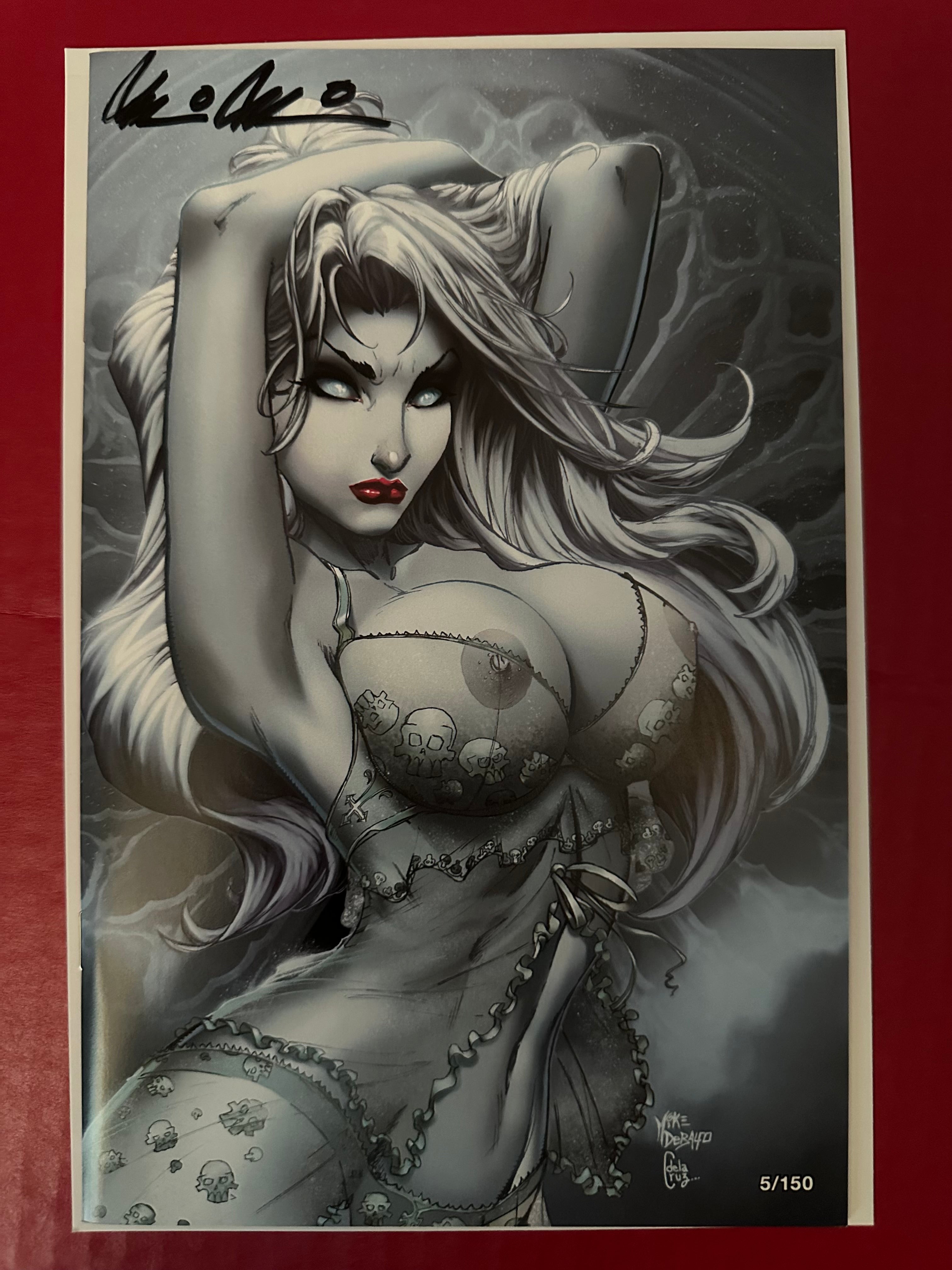 Lady Death: Fantasies #1 (2021) Mike DeBalfo Naughty Alabaster Virgin Variant (Ltd. 150) Signed