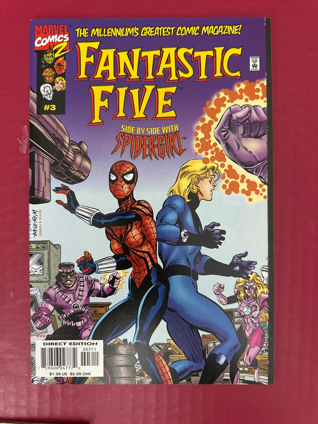 Lot of 3 Fantastic Five Comics #2, 3, 4 (Marvel Comics 1999) by Ugly Monkey Comics