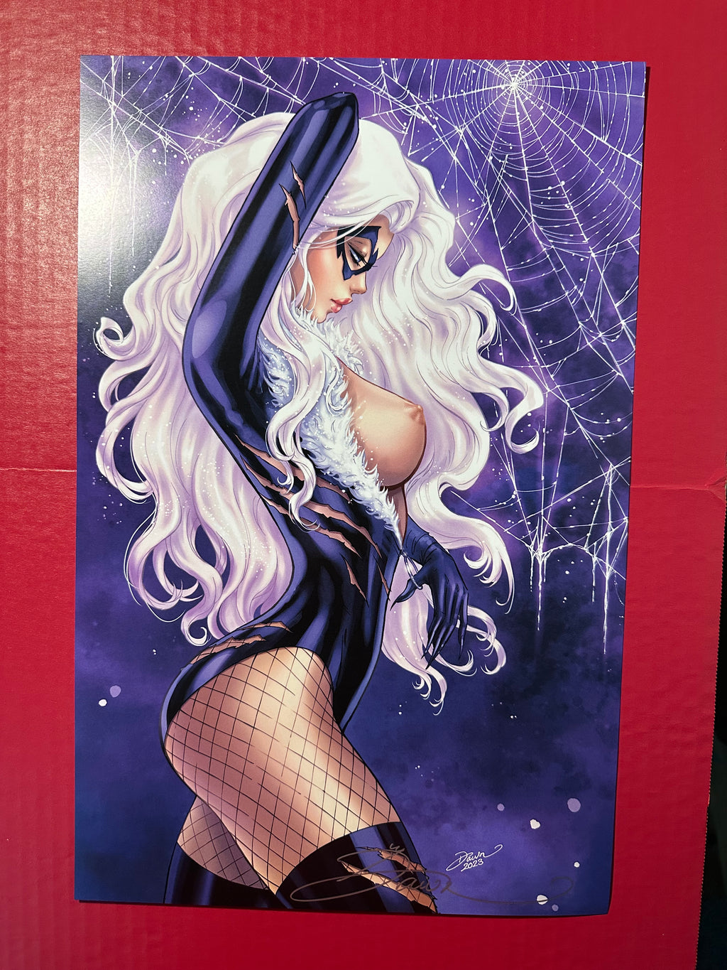 Dawn McTeigue 11x17 Beautiful Black Cat Poster Naughty Variant Signed in Silver Marker