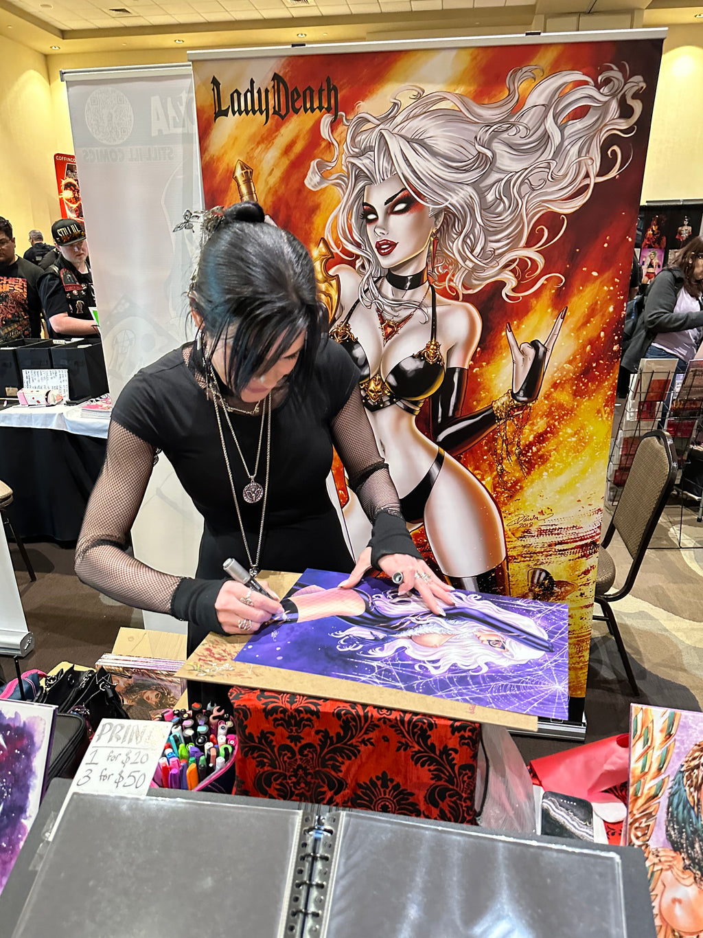 Dawn McTeigue 11x17 Beautiful Black Cat Poster Naughty Variant Signed in Silver Marker