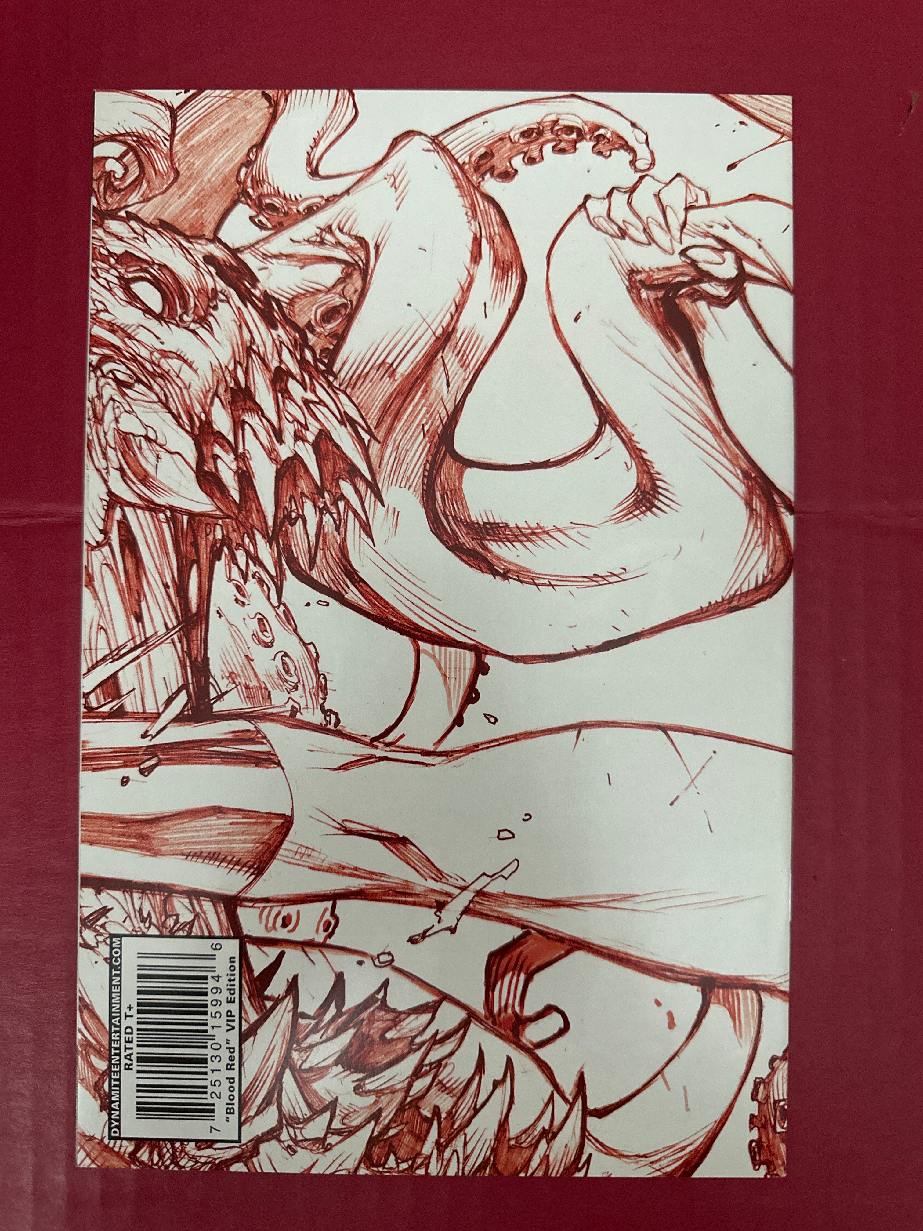Vampirella, Vol. 1 #1 (Dynamite Entertainment 2010) Blood Red VIP Edition Wrap Cover by Ugly Monkey Comics