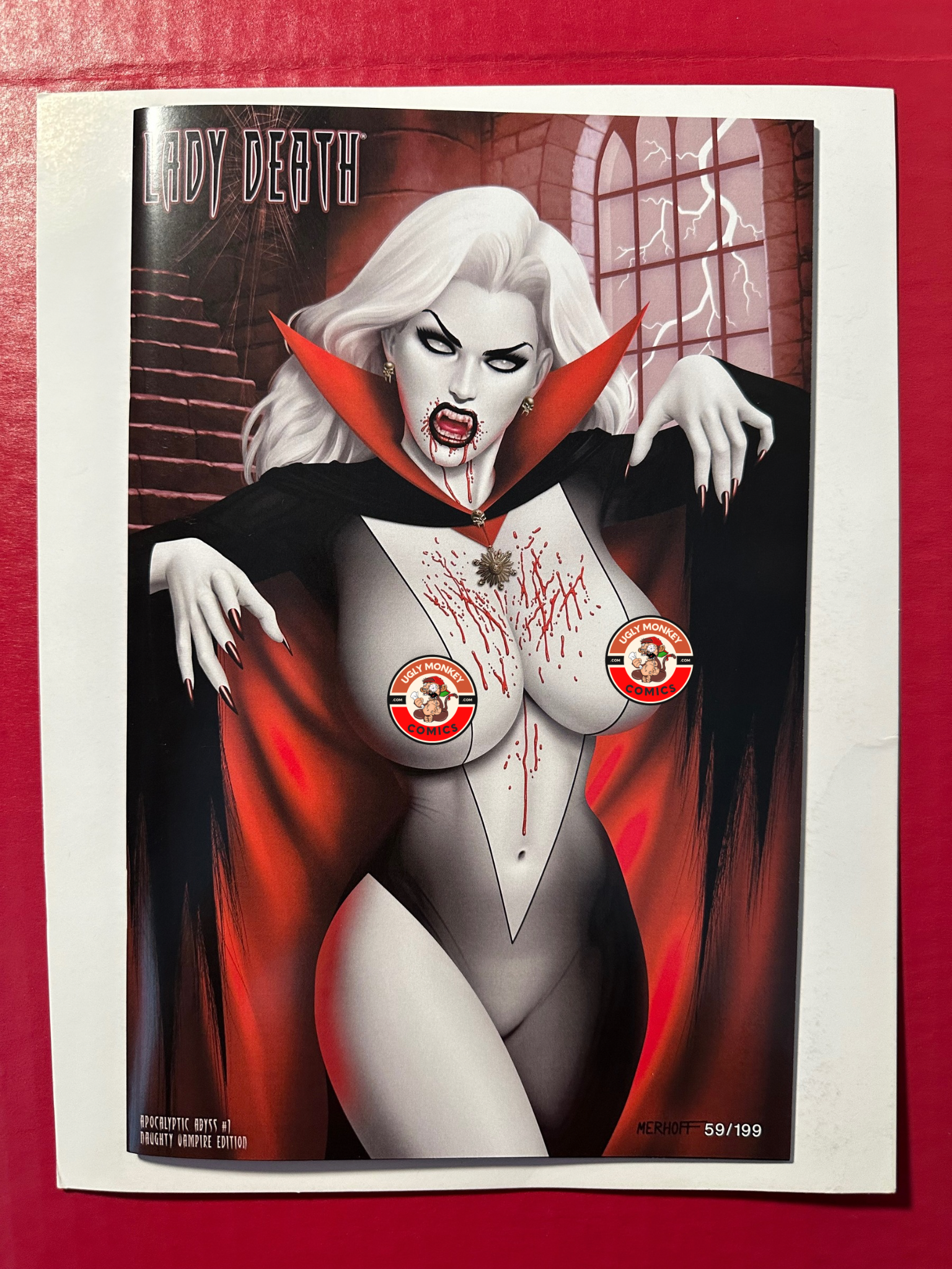 Lady Death: Apocalyptic Abyss (2018) #1CF Matt Merhoff Vampire Naughty Variant (Ltd. 199)