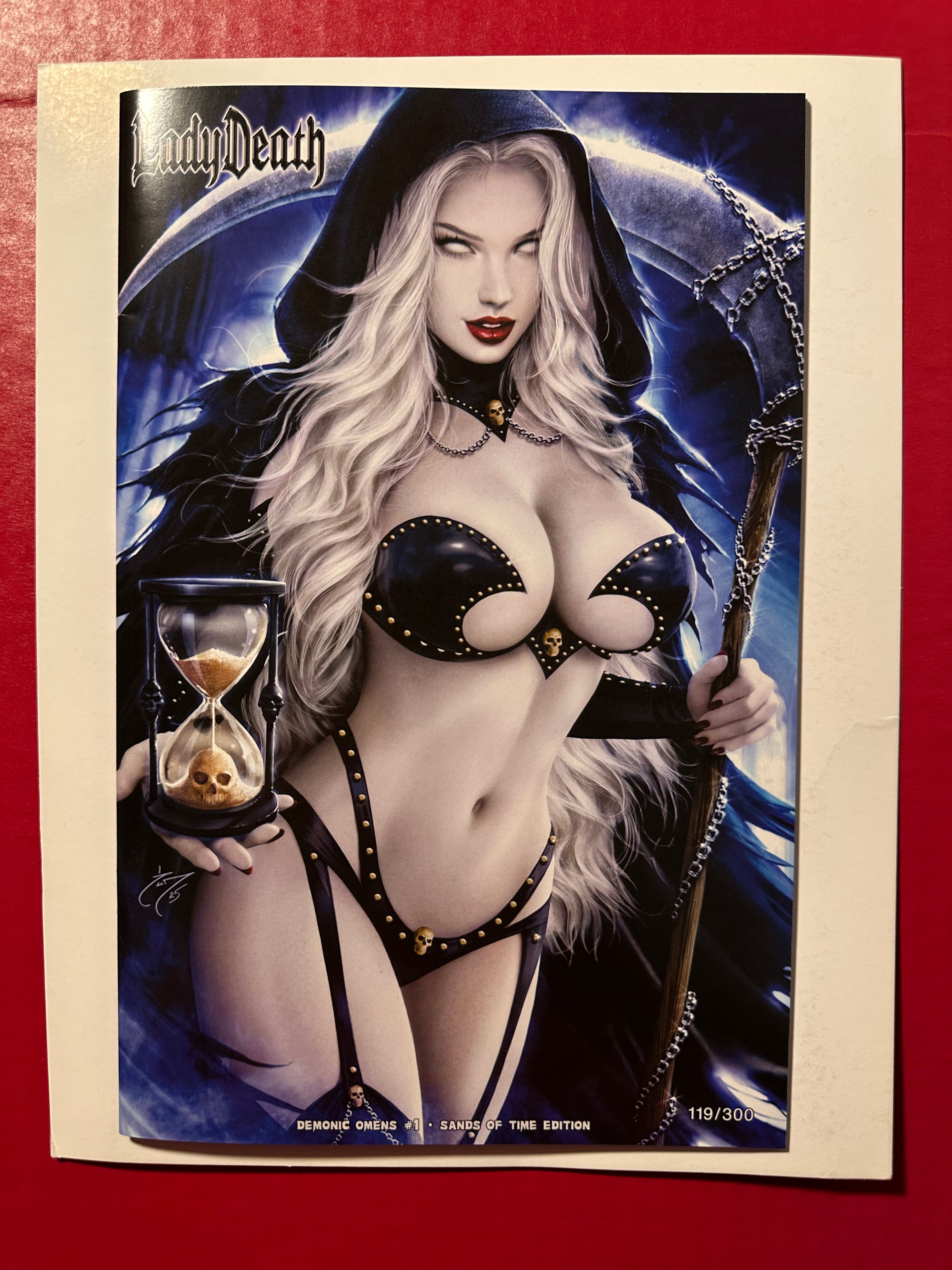 Lady Death: Demonic Omens #1 (2024) Sun Khamunaki Sands Of Time Variant (Ltd. 300)